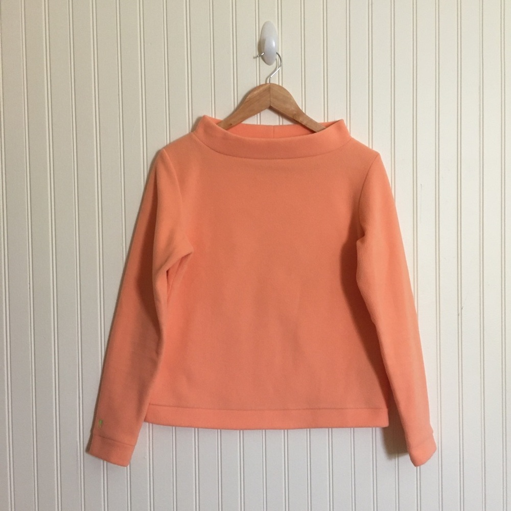 Dudley Stephens Brighton Boatneck fleece top Sherbet orange peach size small EUC